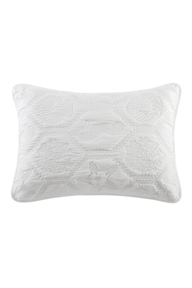Shore Embossed Quilt Set - Queen, Alternate, color, WHITE