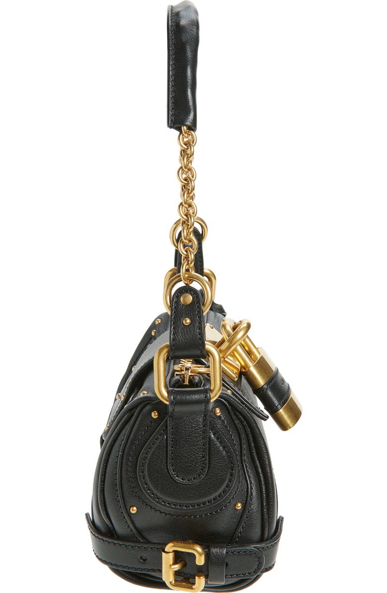 Chloé Small Paddington Leather Shoulder Bag, Alternate, color, Black