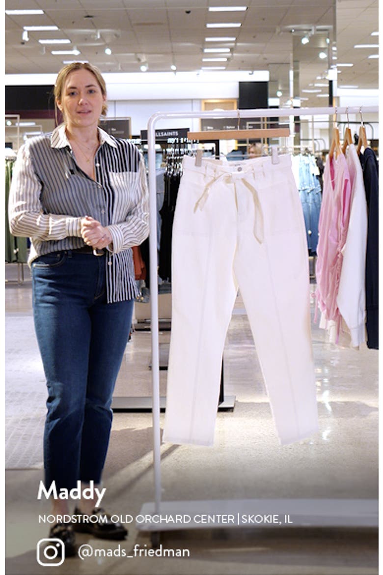 Tie Waist Straight Leg Ankle Jeans video