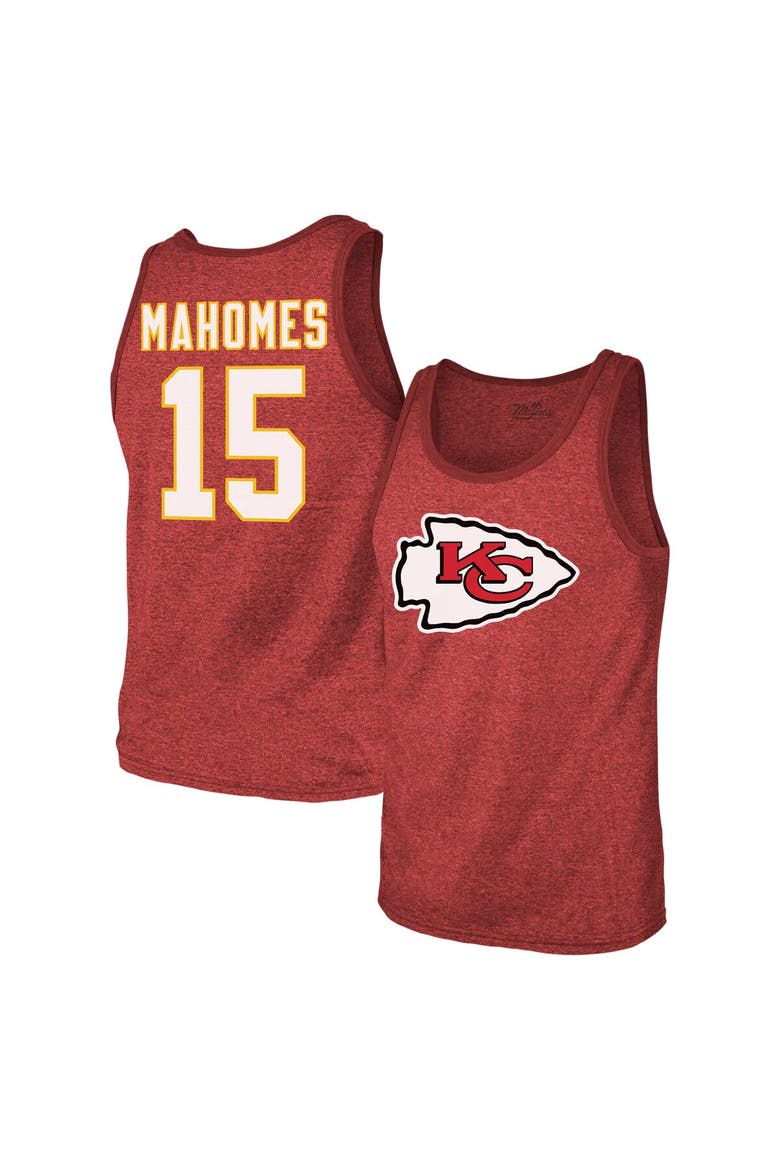 Men's Majestic Threads Patrick Mahomes Red Kansas City Chiefs Tri-Blend Player Name & Number Tank Top, Main, color, Red