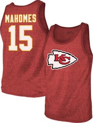 Majestic Threads Men's Majestic Threads Patrick Mahomes Red Kansas City Chiefs Tri-Blend Player Name & Number Tank Top