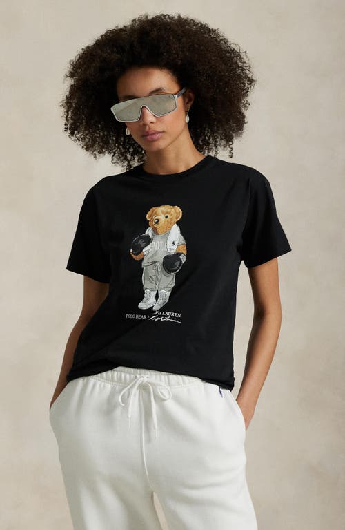 Polo Ralph Lauren Womens Polo Black Bear-print Short-sleeves Cotton-jersey T-shirt