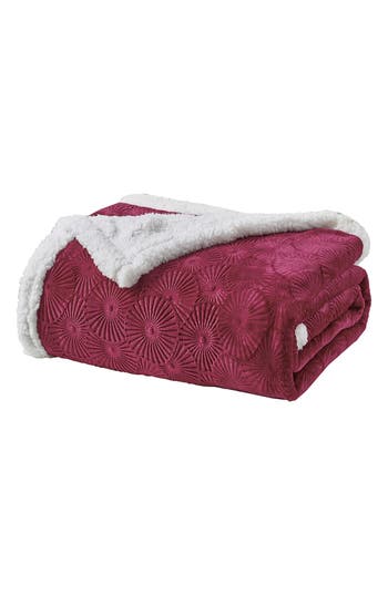 Luxury Home Plush Embossed Louvre Faux Shearling Throw Blanket
