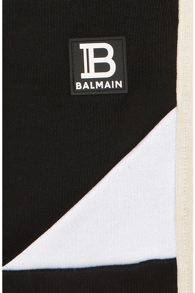 Kids' B Logo Colorblock Cotton Blend Sweat Shorts, Alternate, color, 930 BLACK