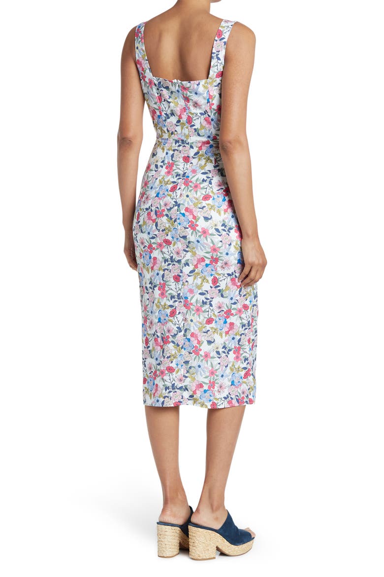 Square Neck Midi Dress, Alternate, color, FLORAL MULTI