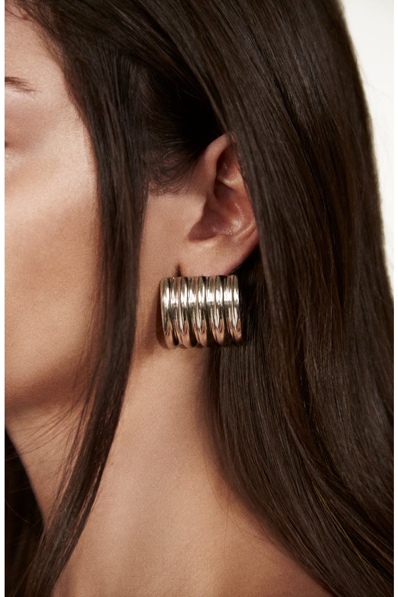 Dazzle Dream Tile Shaped Statement Earrings, Alternate, color, Silver