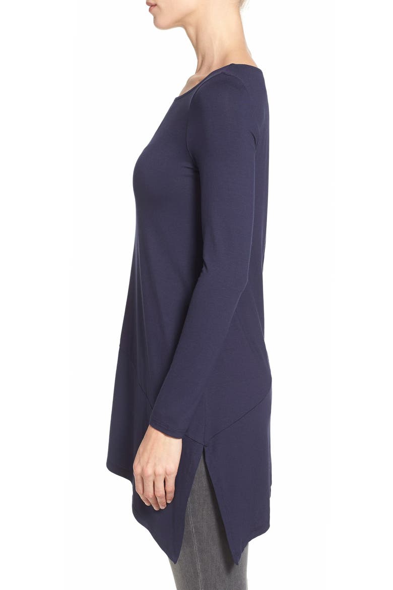 Bateau Neck Asymmetrical Jersey Tunic, Alternate, color, MIDNIGHT