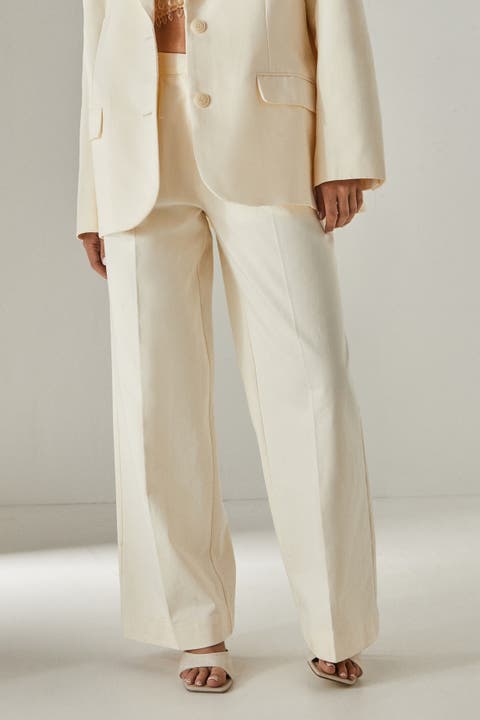 Twill Buckle Tailored Pants