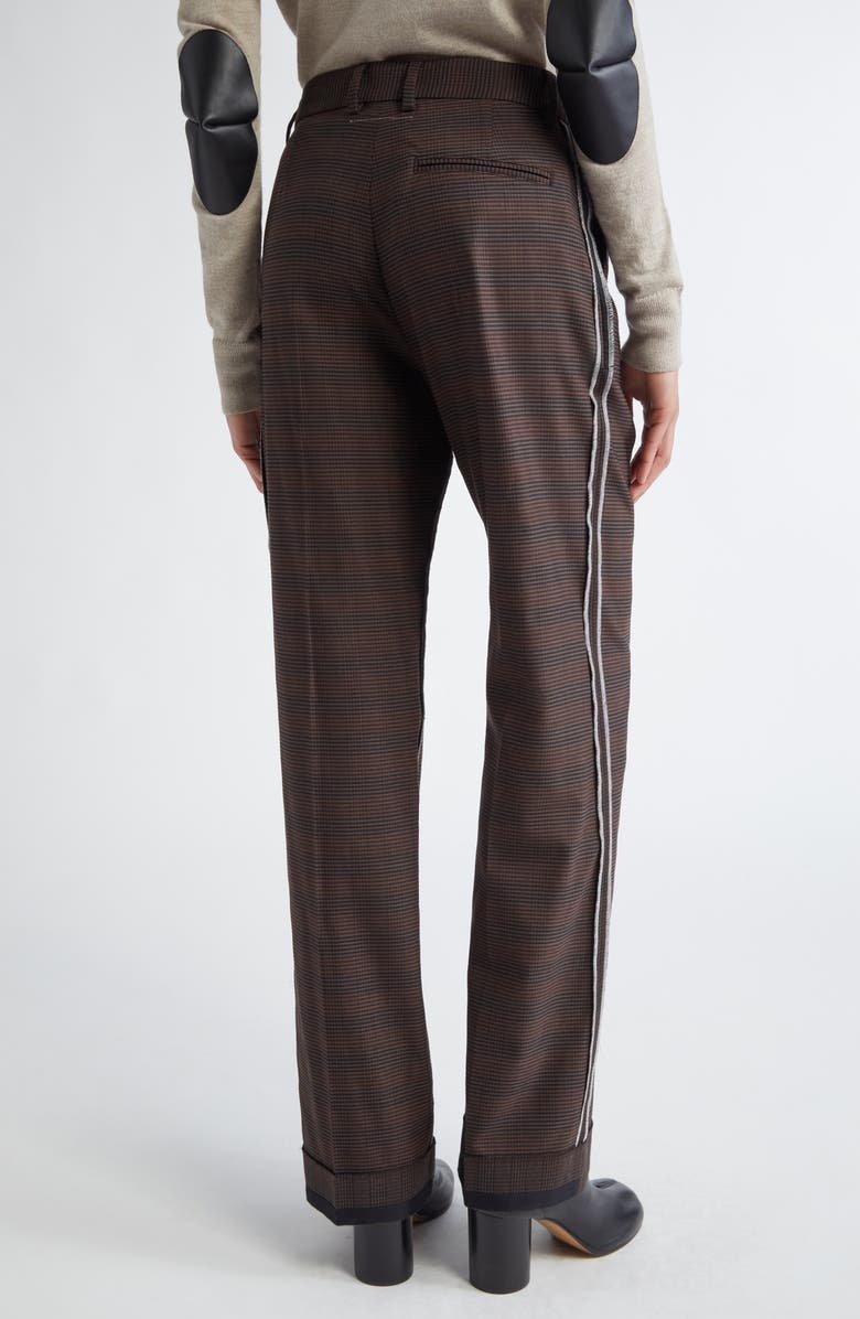 MM6 Maison Margiela Décortiqué Glen Plaid Pants, Alternate, color, Brown/ Black