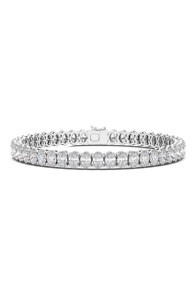 Oval Cut Lab Grown Diamond Tennis Bracelet, Main, color, 18K WHITE GOLD