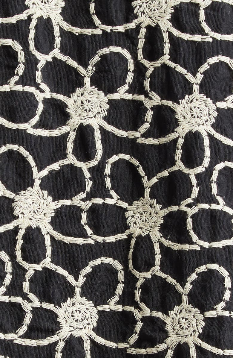 La Vie Style House Flower Embroidered Tie Front Crop Jacket, Alternate, color, 