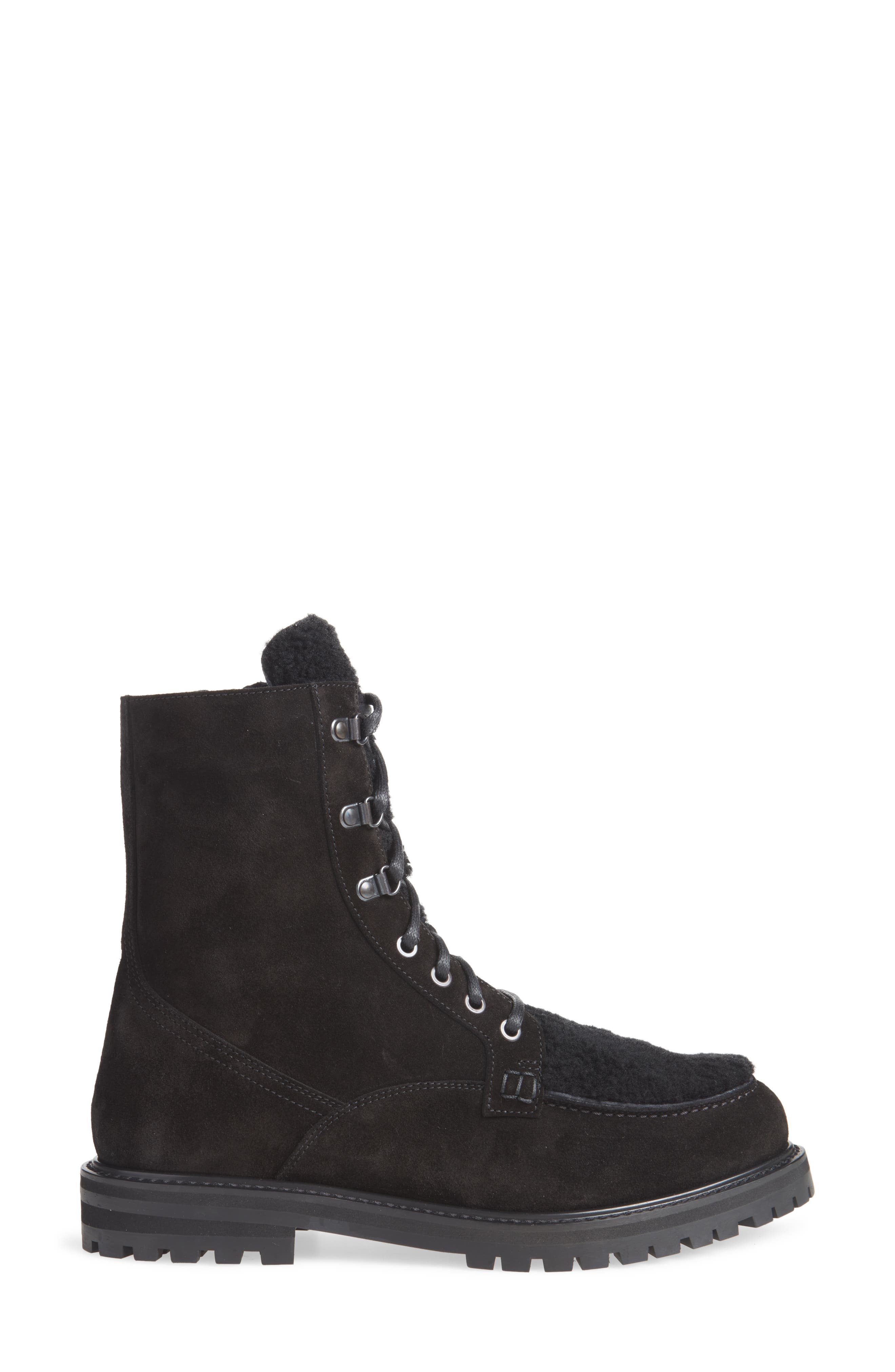 Aquatalia Isaac Genuine Shearling Moc Toe Boot, Alternate, color, 