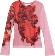 Desigual Printed Stretch Mesh T-Shirt