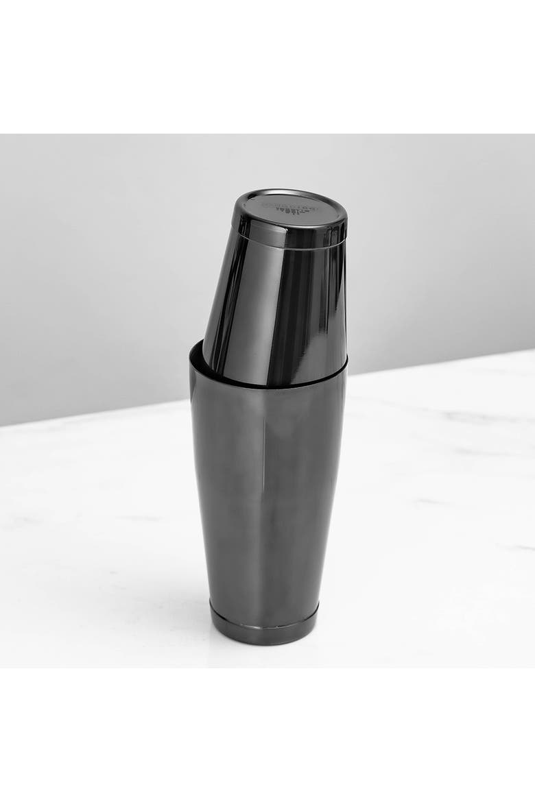 Black Boston Cocktail Shaker Set, Weighted, Alternate, color, Black