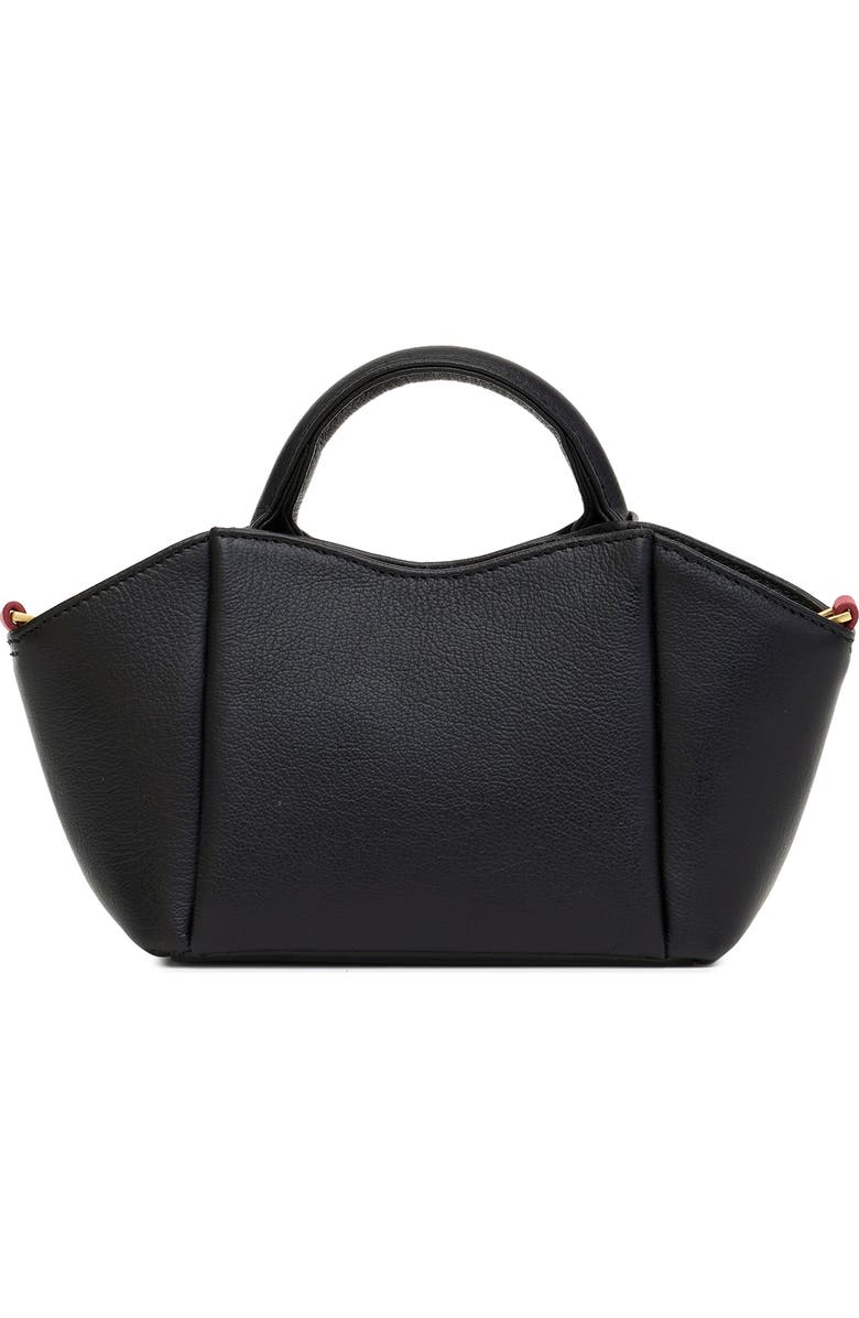 HAMMITT Mini Paul Leather Top Handle Bag, Alternate, color, Black Press/Gold Red Zip