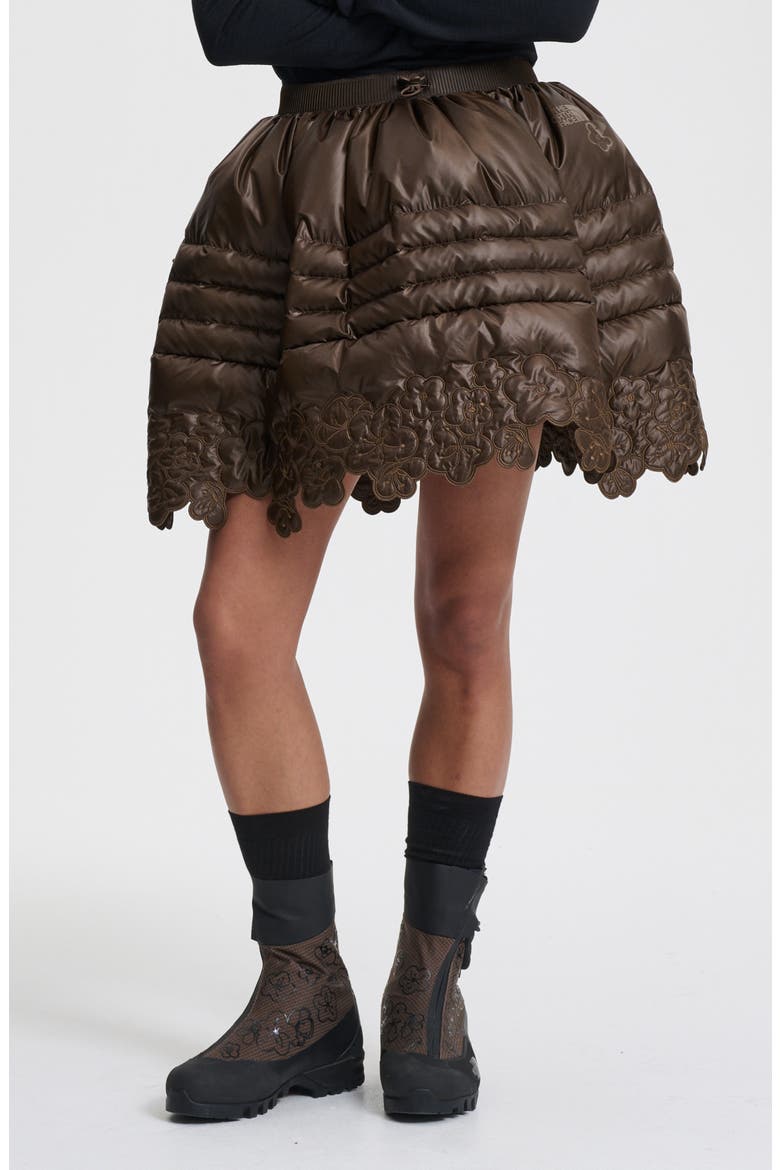 x The North Face Quilted Down Skirt, Main, color, SOIL BROWN