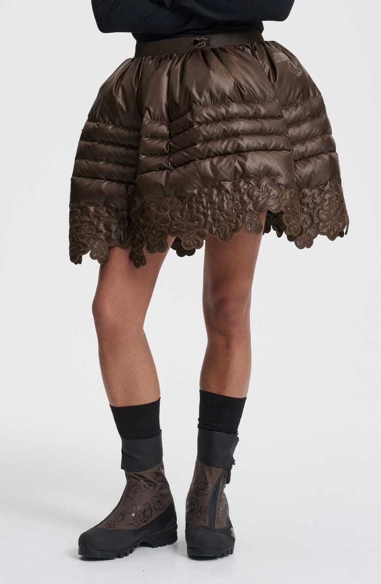 Cecilie Bahnsen x The North Face Quilted Down Skirt, Main, color, Soil Brown