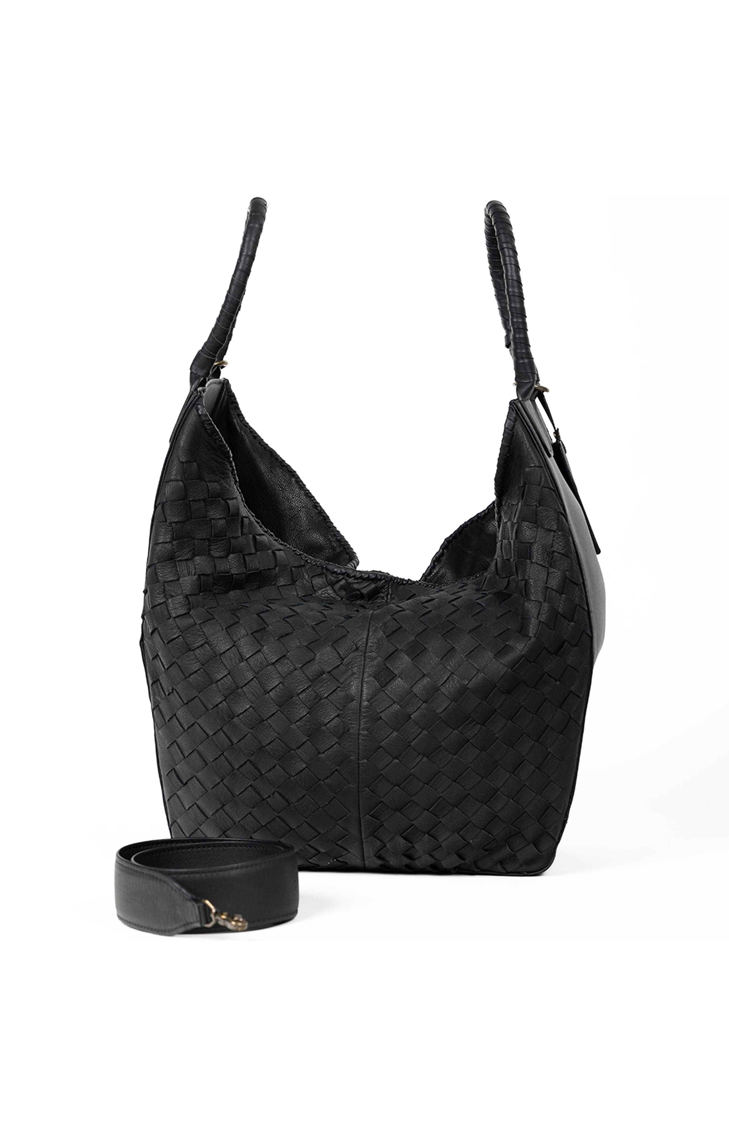 Deux Mains All Day Leather Tote, Alternate, color, Black