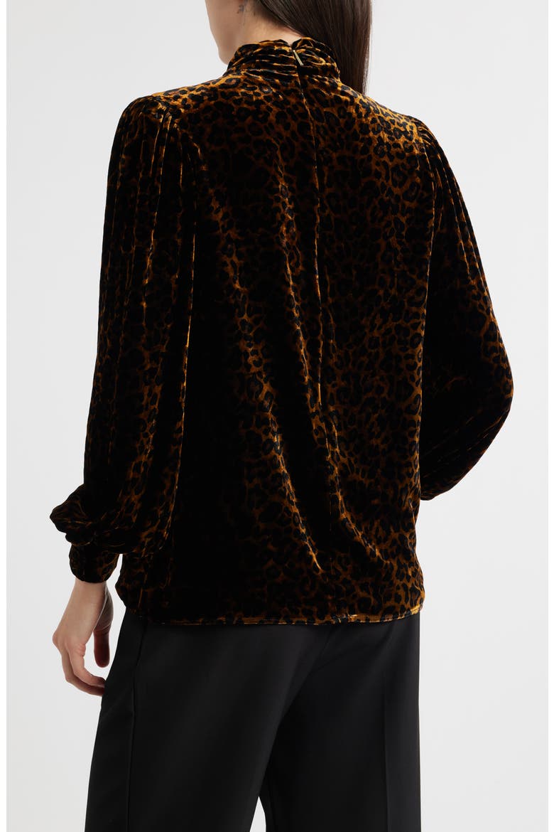 The Levana Long Sleeve Velvet Shirt, Alternate, color, BLACK/ VELVET LEOPARD