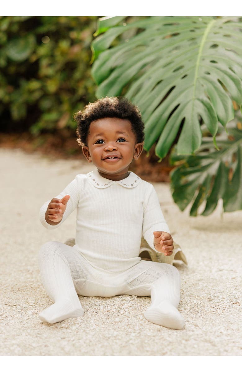 Ely's & Co. Looms Keepsake Collection - Footie + Bonnet, Alternate, color, Ivory/Blue