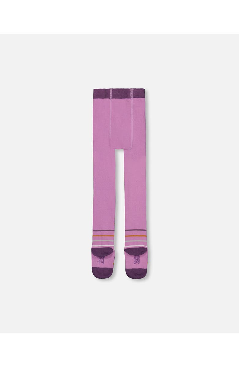 Deux par Deux Baby Girl's Jacquard Cat Tights Lilac, Alternate, color,