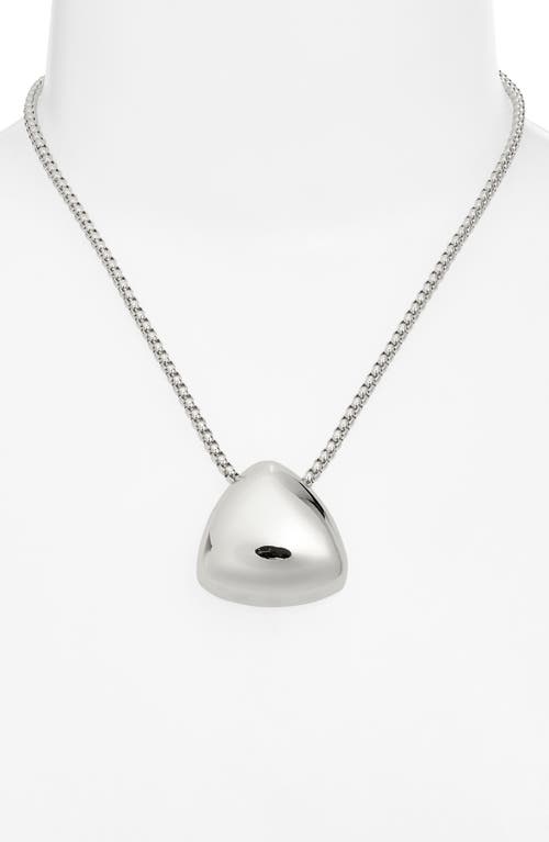 Open Edit Puffy Triangle Pendant Necklace In Metallic