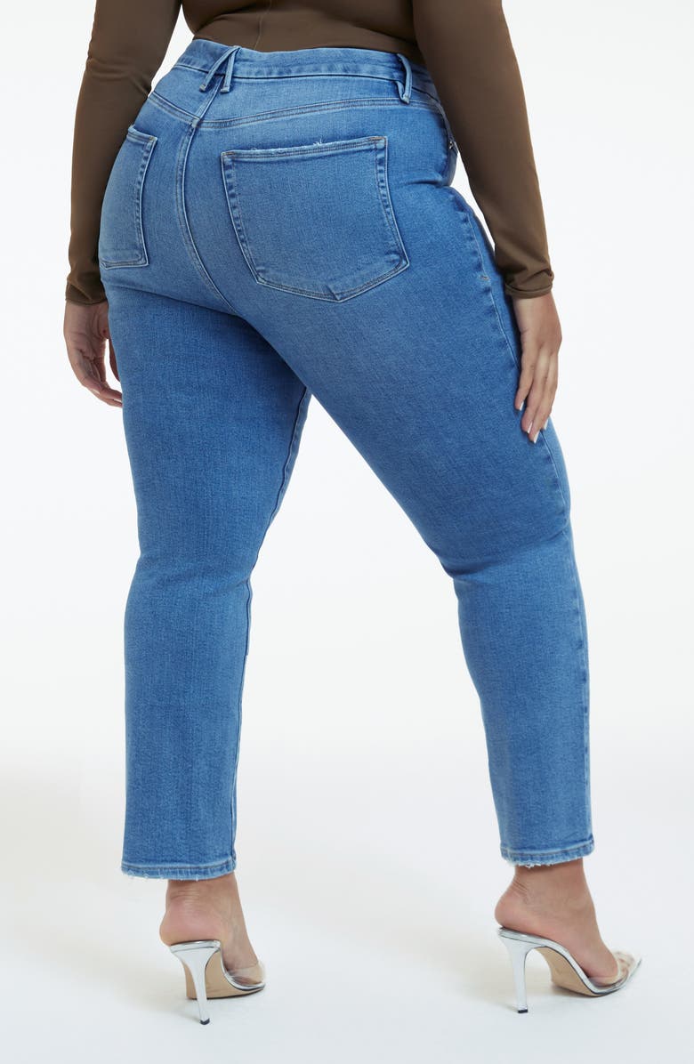 Good American Good Classic Crossover High Waist Jeans, Alternate, color, Indigo268