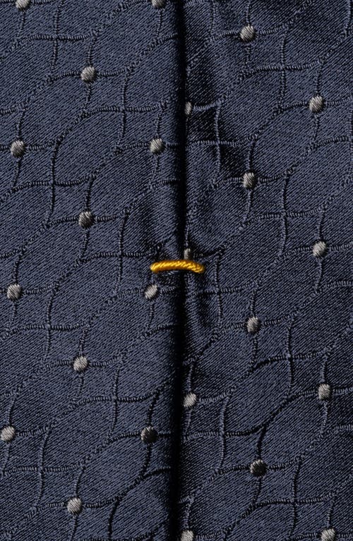 Eton Navy Patterned Silk Jacquard Tie In Blue