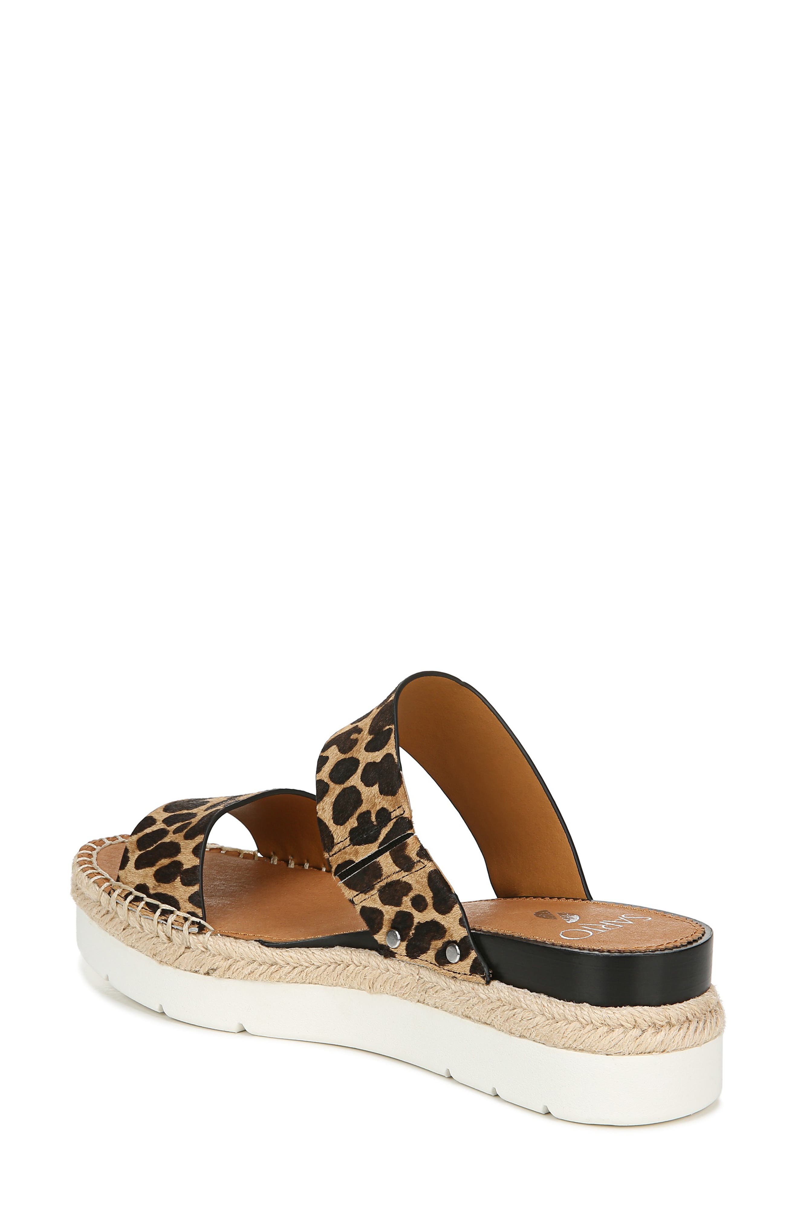 Cappy Wedge Slide Sandal, Alternate, color, LEOPARD PRINT CALF HAIR