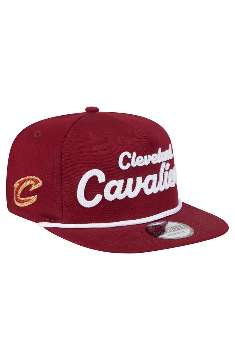 New Era Men's New Era Wine Cleveland Cavaliers Team Text Golfer Snapback Hat, Main, color, 