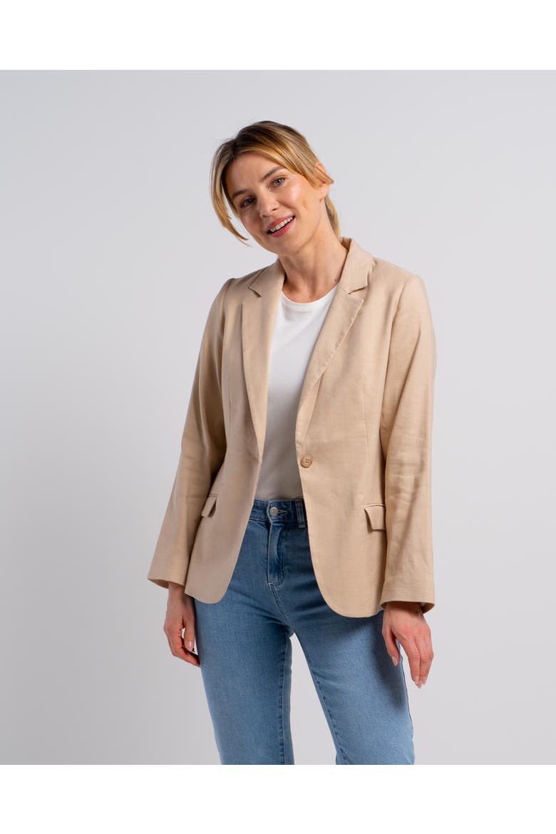 Iona Linen Blazer, Main, color, Safari