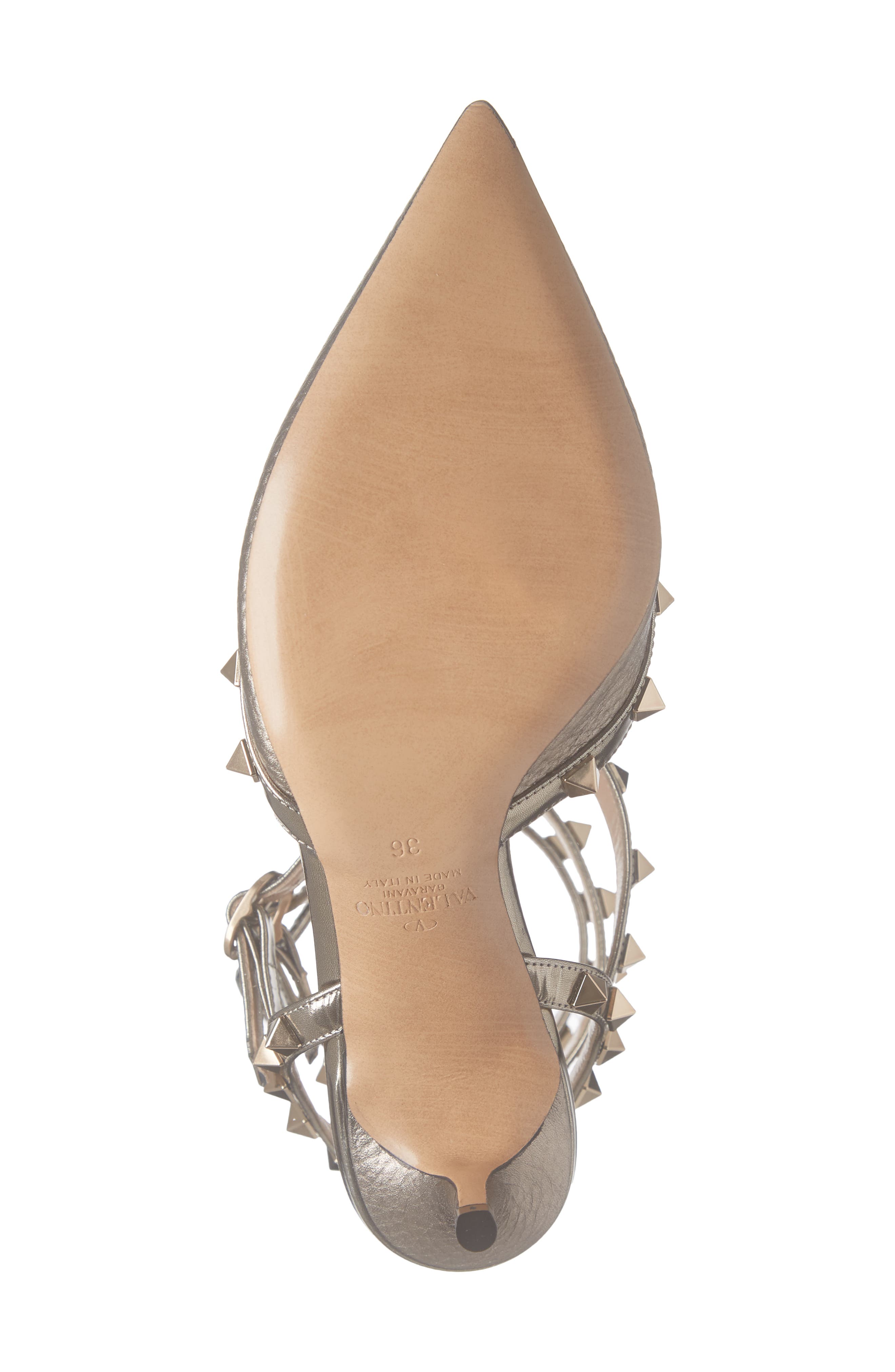Valentino Garavani Rockstud T-Strap Pointed Top Pump, Alternate, color, 