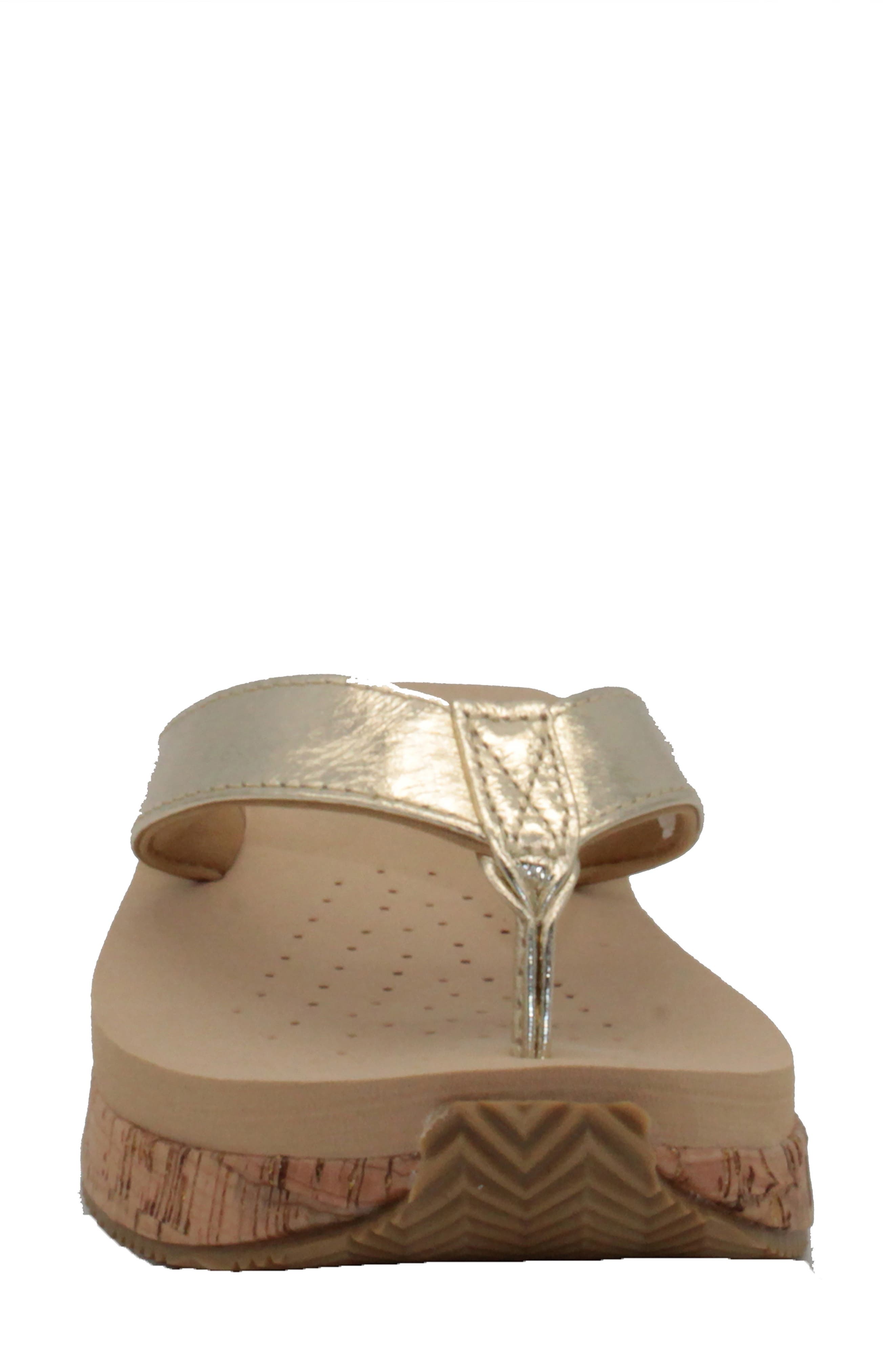 Volatile Neville Platform Flip Flop, Alternate, color, Gold Faux Leather