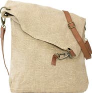VINTAGE ADDICTION Foldover Jute Crossbody Bag
