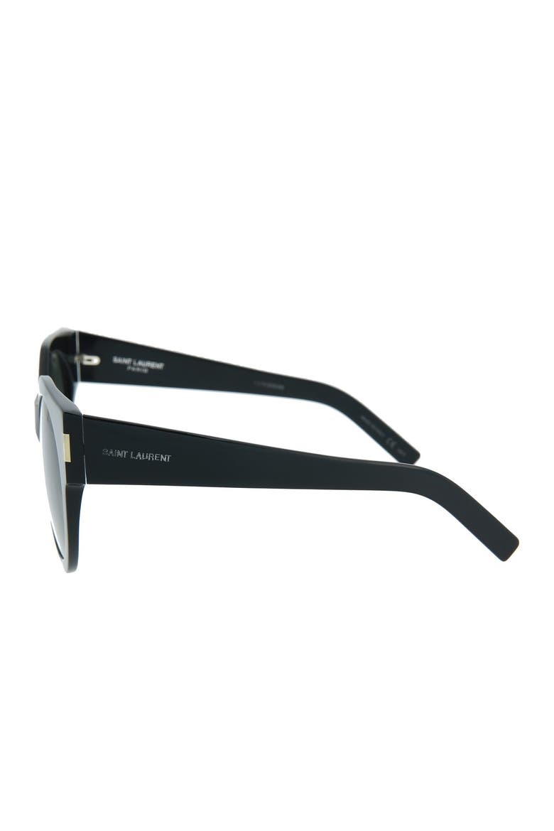 52mm Round Sunglasses, Alternate, color, SHINY BLACK