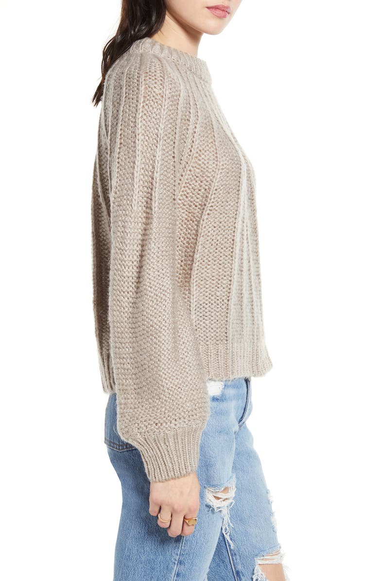 Dreamers by Debut Seam Detail Crop Sweater, Alternate, color, 