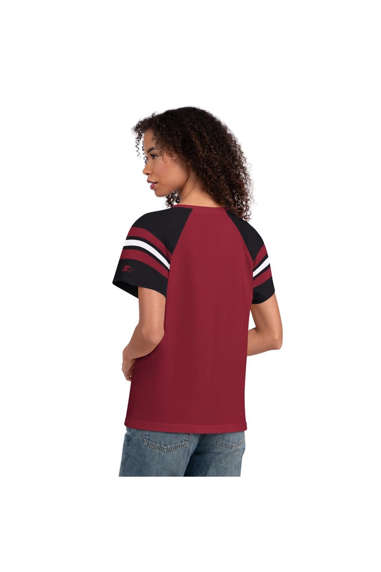Women's Starter  Cardinal Arizona Cardinals Game On Notch Neck Raglan T-Shirt, Alternate, color, Cardinal
