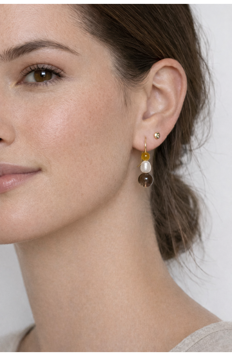 Sheena Marshall Jewelry Slate and Pearl Earrings, Alternate, color, 14K Gold Fill