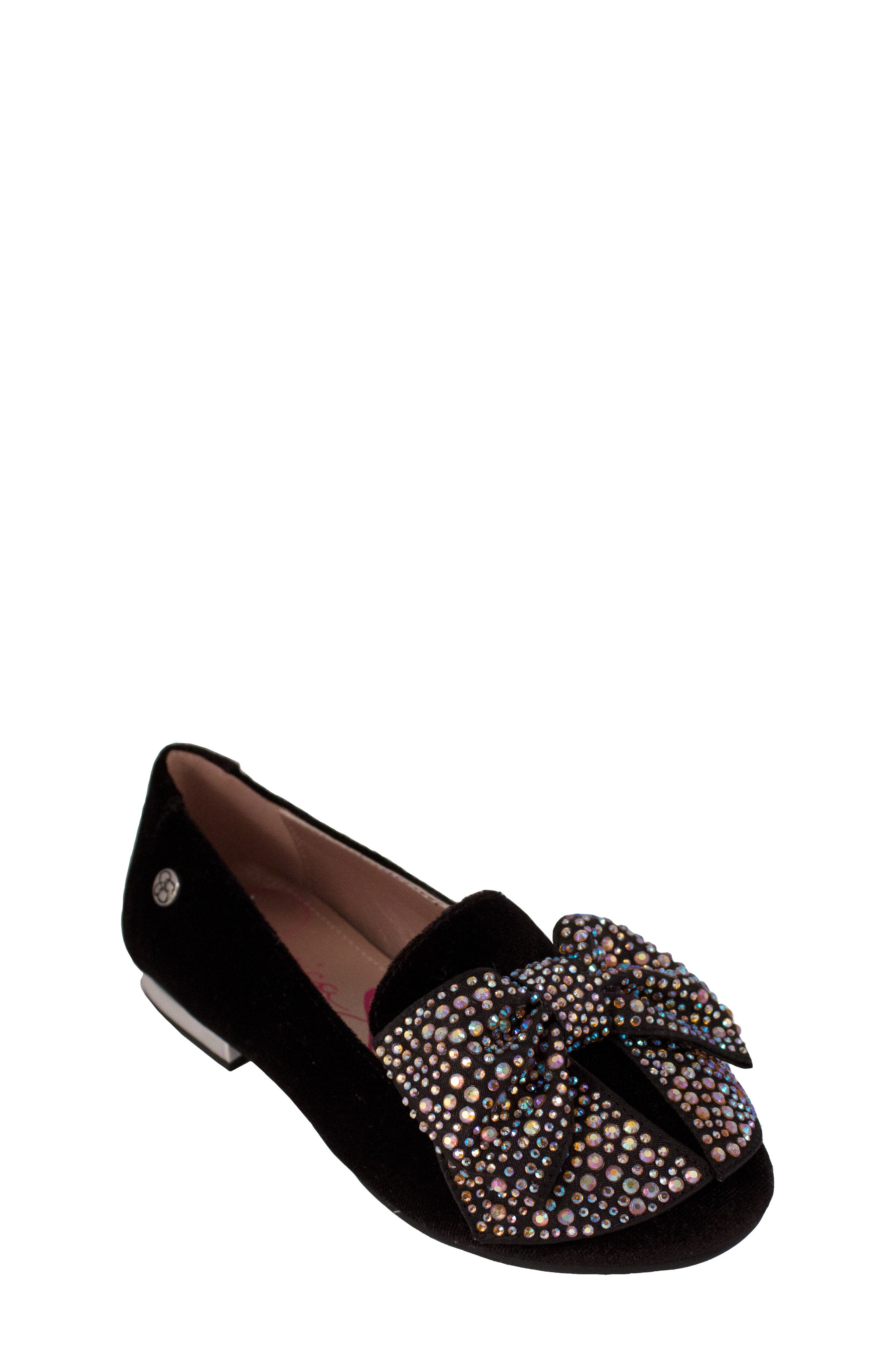 Jessica Simpson Crystal Bow Flat, Main, color, 