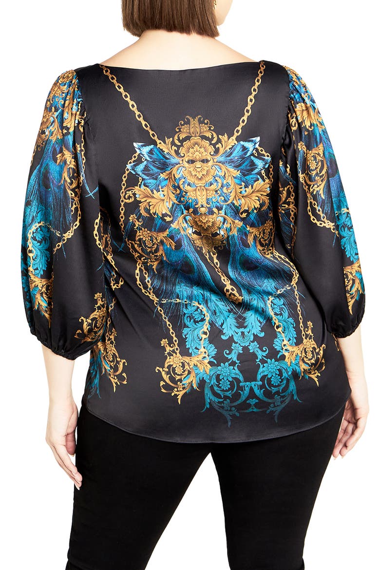 Ivanna Florentine Print Top, Alternate, color, LAVISH