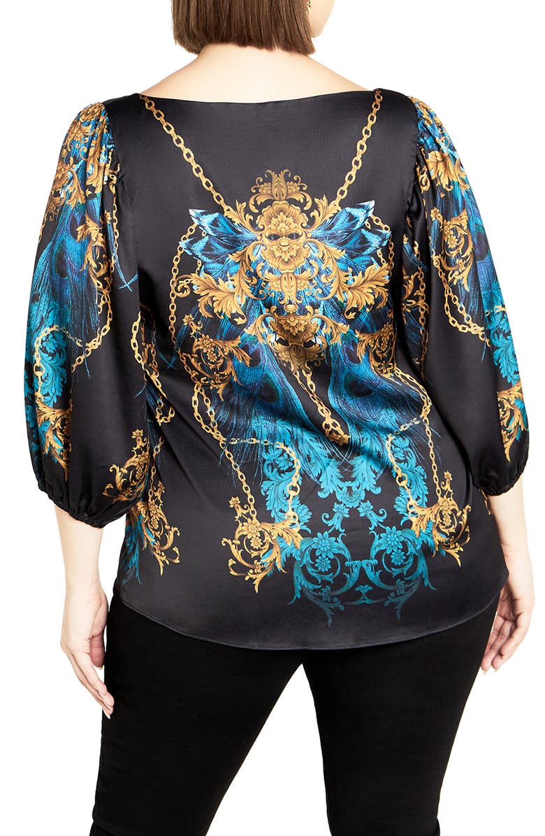 City Chic Ivanna Florentine Print Top, Alternate, color, 