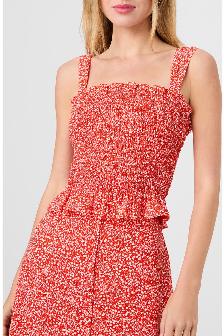 Mad Crepe Smocked Tank, Main, color, CANDIED APPLE