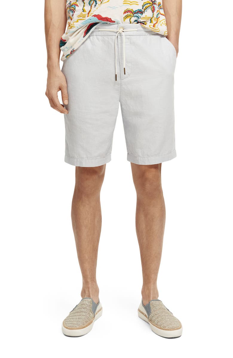 Scotch & Soda Fave Organic Cotton & Linen Beach Shorts, Main, color,