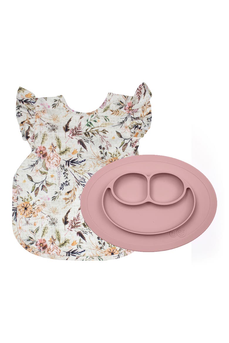 BapronBaby Delilah Floral Bapron & ezpz Mini Mat Bundle, Main, color, BLUSH