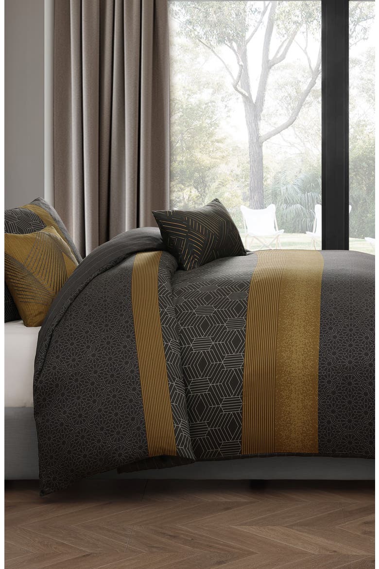 Golden Hex Reversible 5-Piece Comforter Set, Alternate, color, GREY