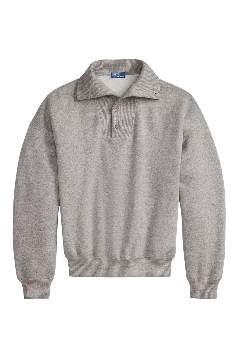 Rib Trim Mock Neck Pullover, Alternate, color, DARK VINTAGE HEATHER