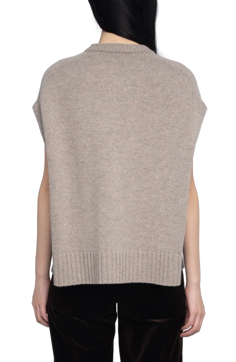 Zadig & Voltaire Darcy Short Sleeve Wool & Cashmere Sweater, Alternate, color,