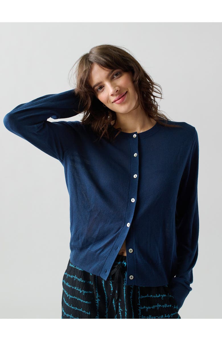 Lingua Franca Silk Blend Cardigan, Alternate, color, 