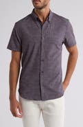 CONSTRUCT Chambray Short Sleeve Stretch Button-Down Shirt