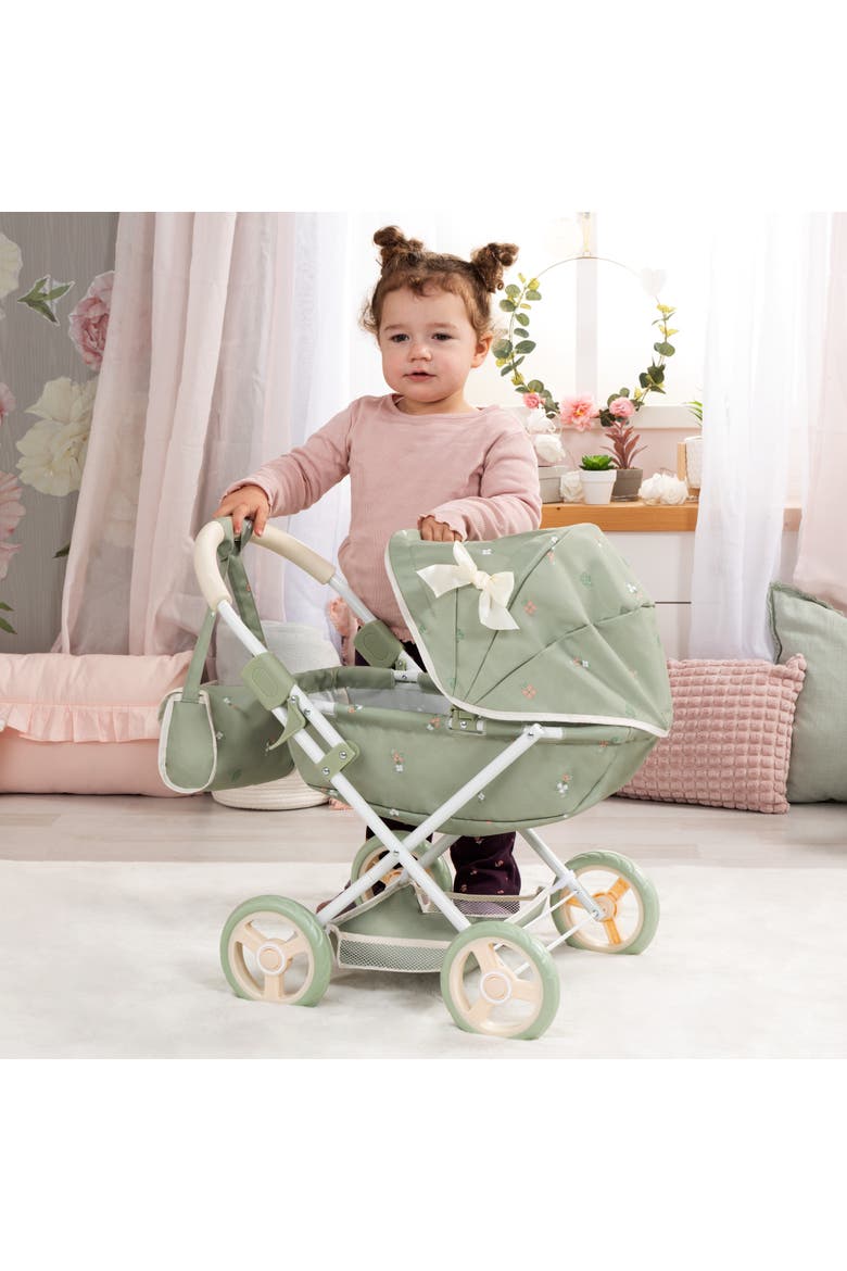 Doll Pram Cosy Play Push Stroller Fits 18" Dolls, Ages 3+, Alternate, color, Multicolored